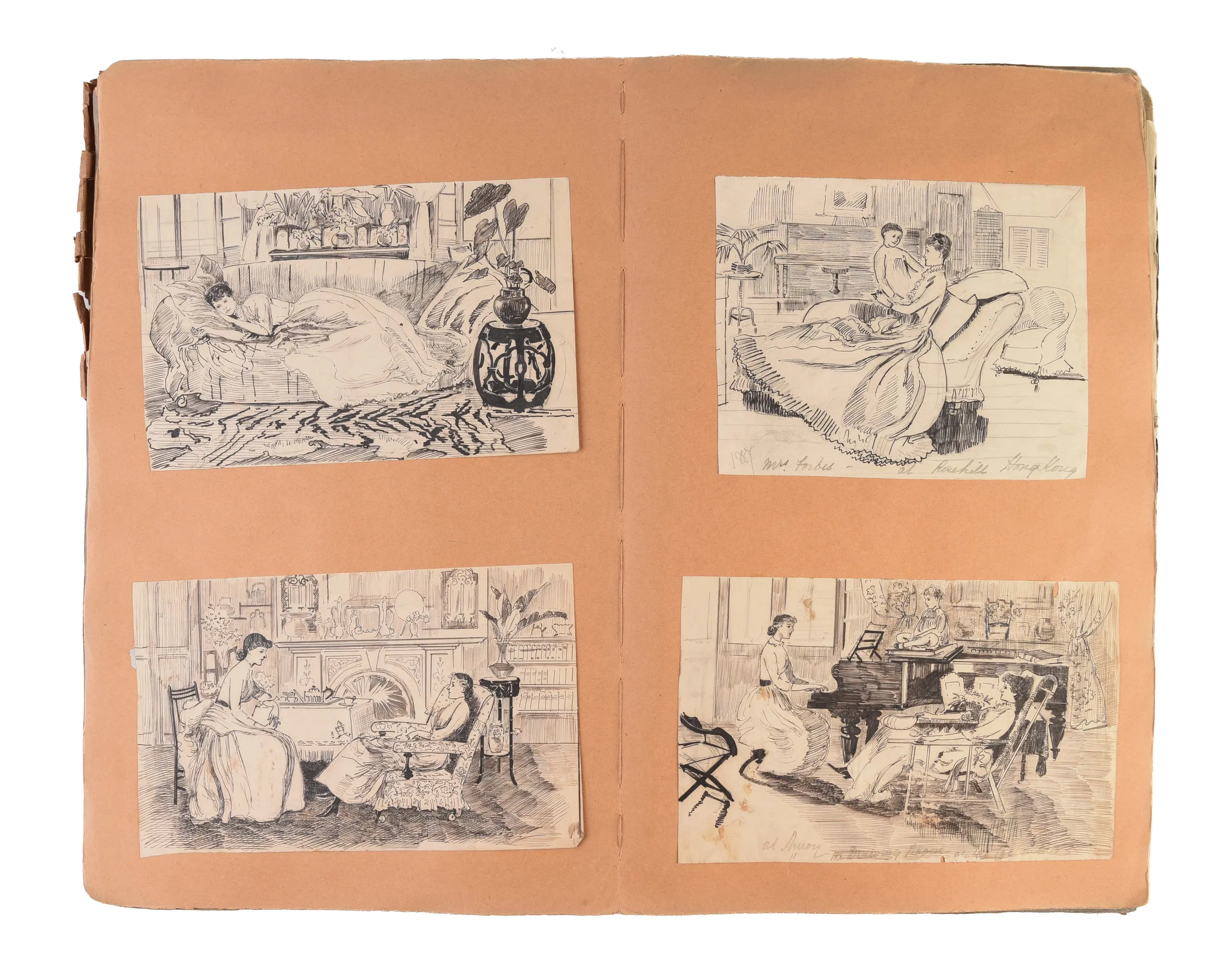 Four large albums of watercolours, photographs and ephemera.