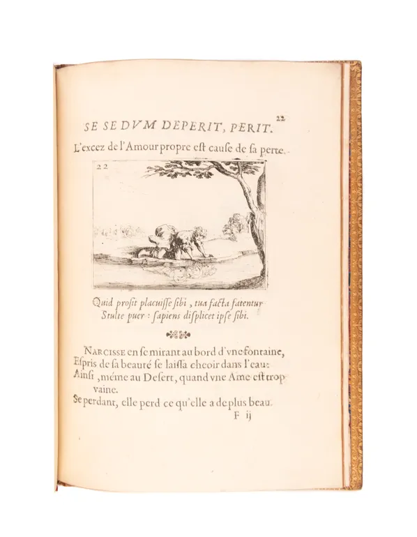 Lux claustri. La Lumiere du cloistre. Representees par figures emblematiques, dessignées & gravées par Jaques Callot.
Paris, François Langlois,