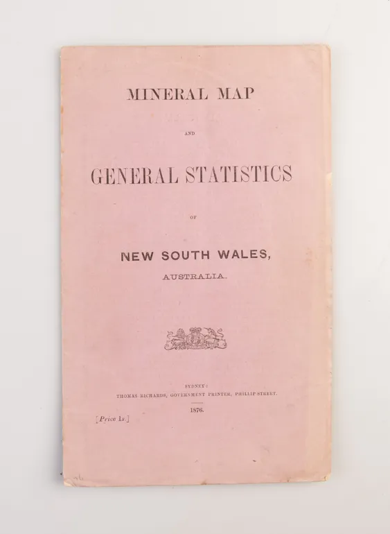 Mineral Map and General Statistics of New South Wales, Australia.