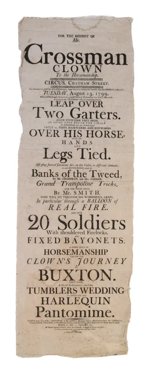For the Benefit of Mr. Crossman Clown To the Horsemanship.