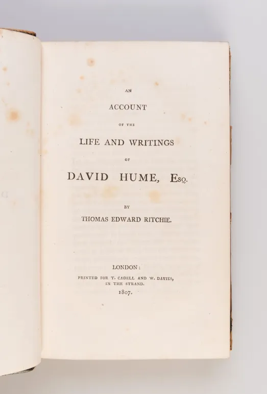 An Account of the Life and Writings of David Hume, Esq.