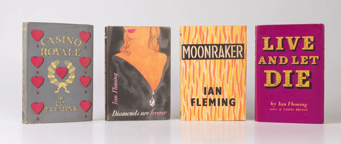 A Complete Set of the James Bond Novels and Stories in First Edition: Casino Royale, Diamonds are Forever, Live and Let Die, Moonraker, From Russia With Love, Dr. No, Goldfinger, For Your Eyes Only, Thunderball, The Spy Who Loved Me, On Her Majesty's Secr