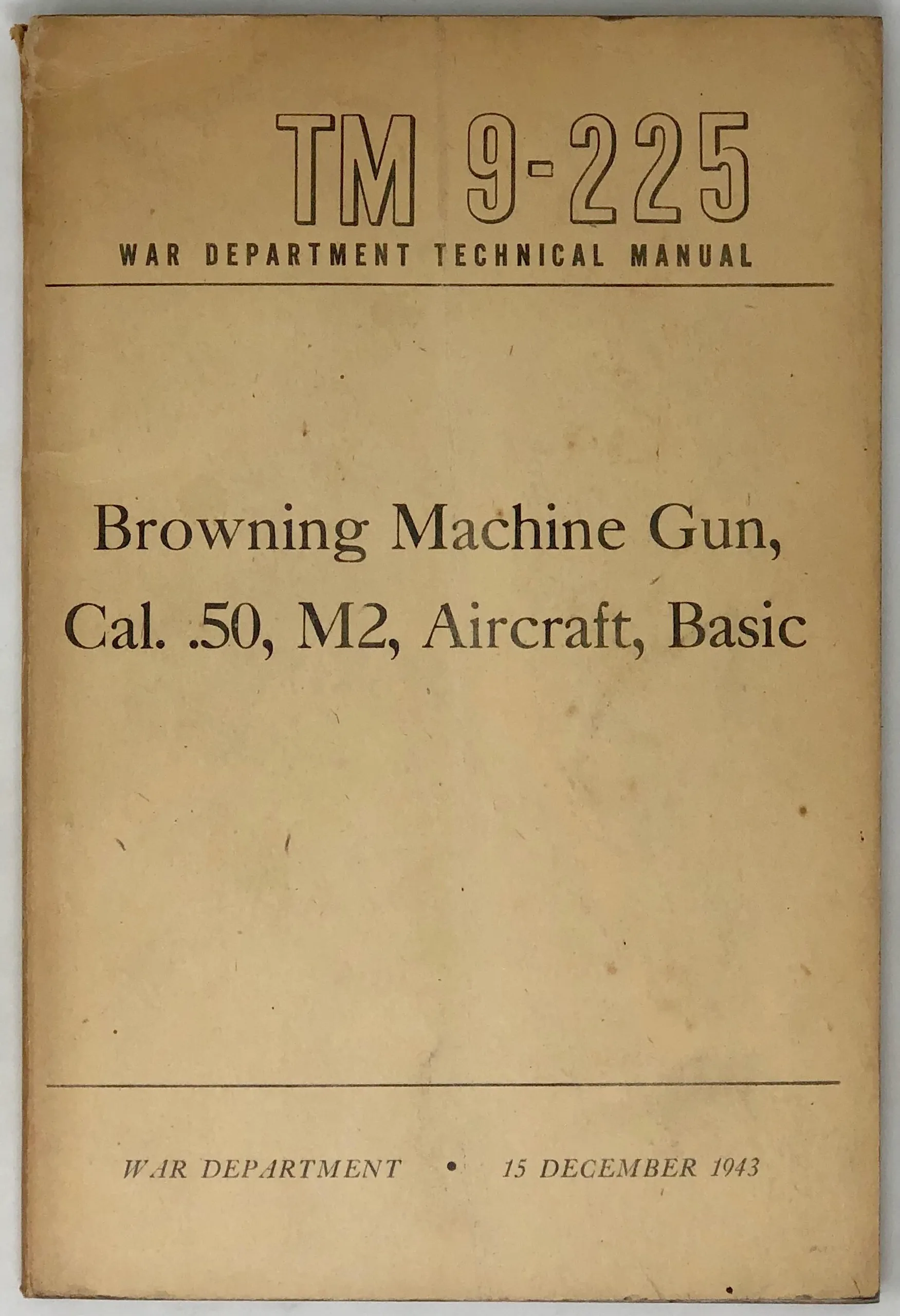 Browning Machine Gun, Cal. .50, M2, Aircraft, Basic.