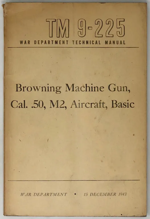 Browning Machine Gun, Cal. .50, M2, Aircraft, Basic.