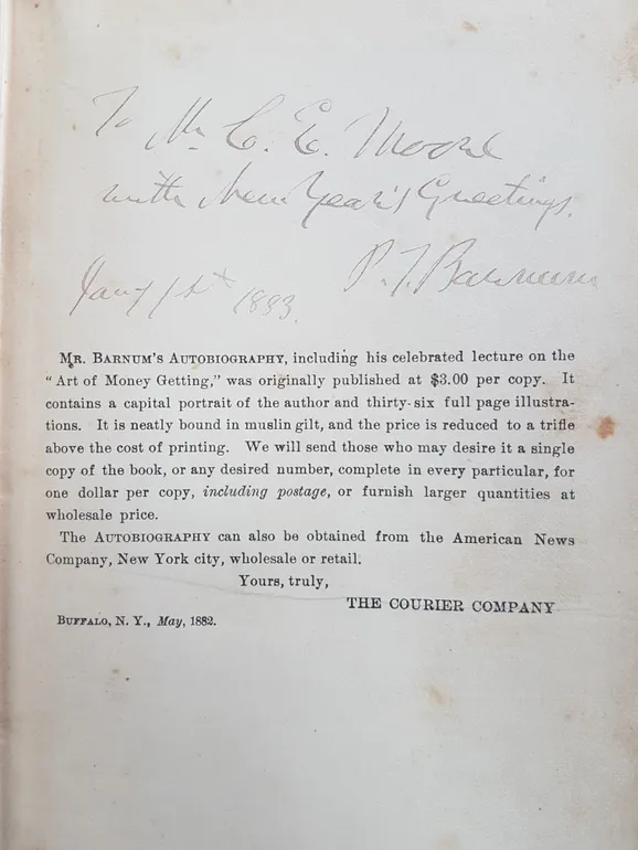 Struggles and Triumphs; or Forty Years' Recollections of P.T. Barnum.