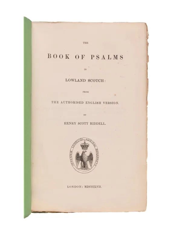 The Book of Psalms in Lowland Scotch: