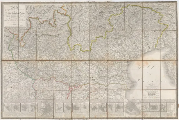 Carta geografica e postale del regno Lombardo-Veneto disegnata compilata sulle Migliori carte generali e Provinciali esistenti ... 1831