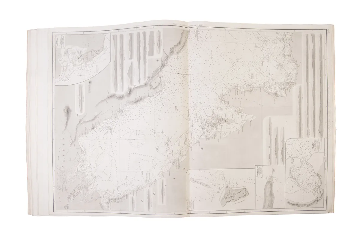 [Chart case and set of charts from Queen Victoria's Royal Yacht Victoria and Albert (II).]