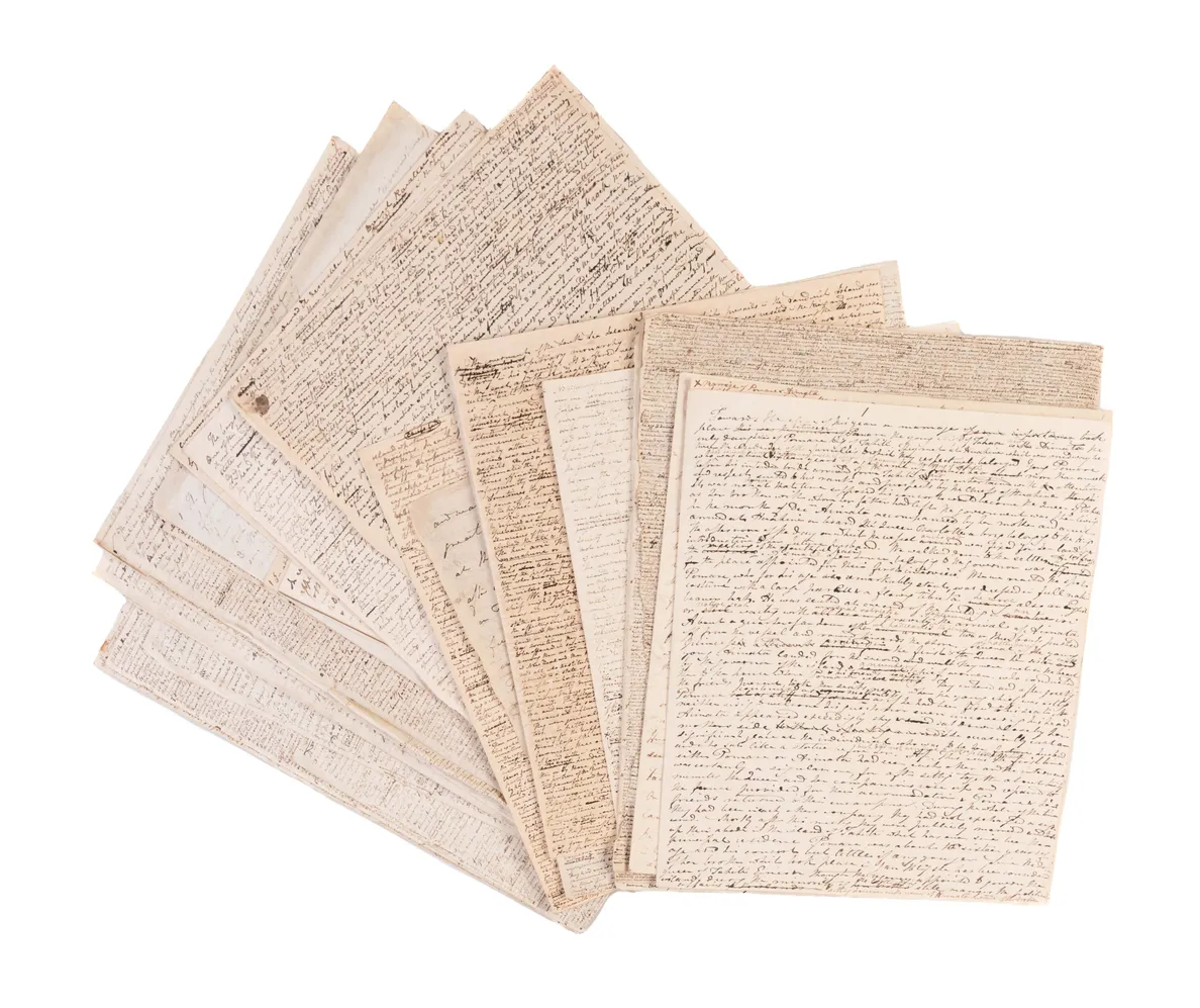 Polynesian Researches, the working manuscript. Together with the manuscript of Ellis' unpublished poem Mahine.