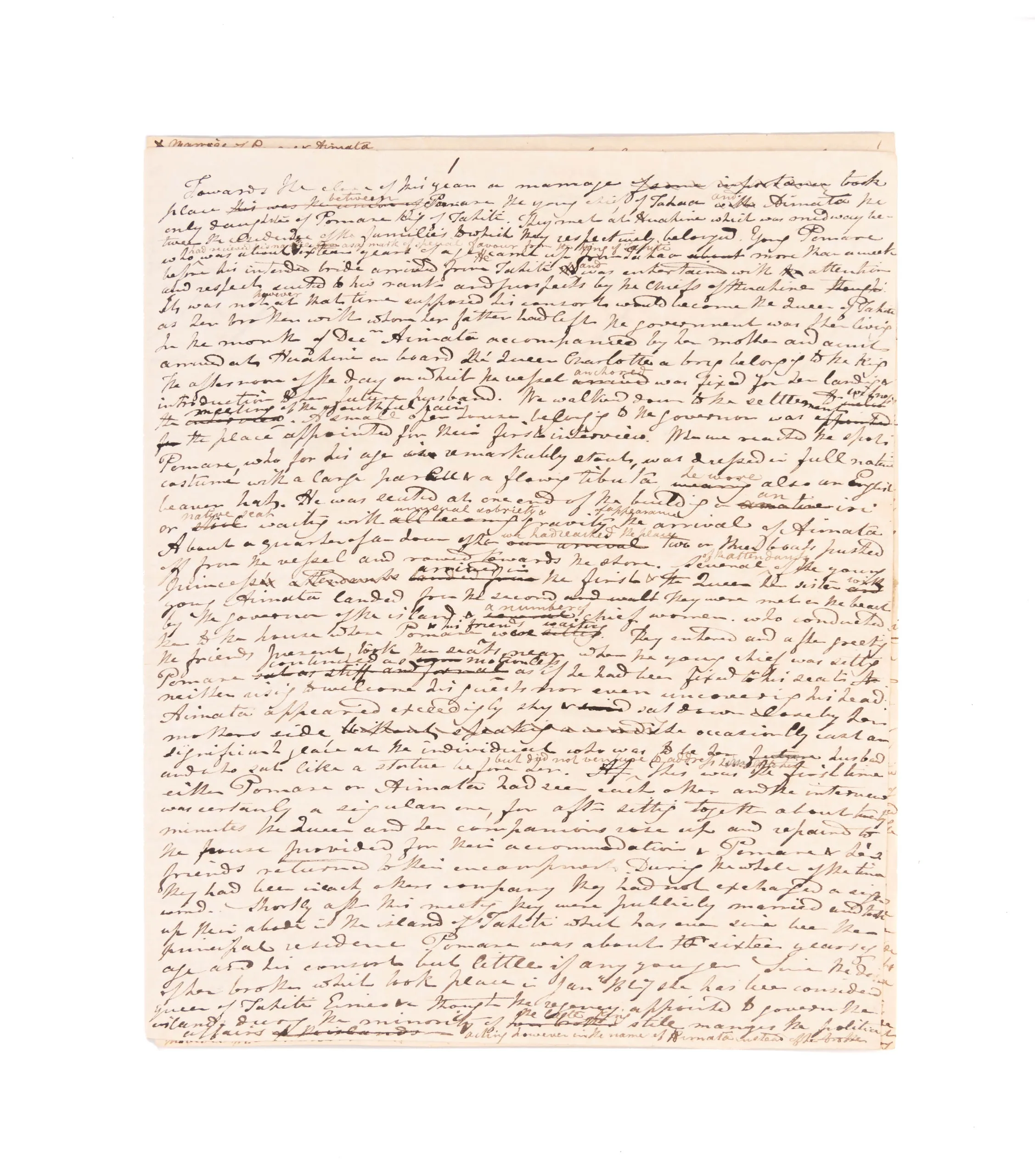 Polynesian Researches, the working manuscript. Together with the manuscript of Ellis' unpublished poem Mahine.