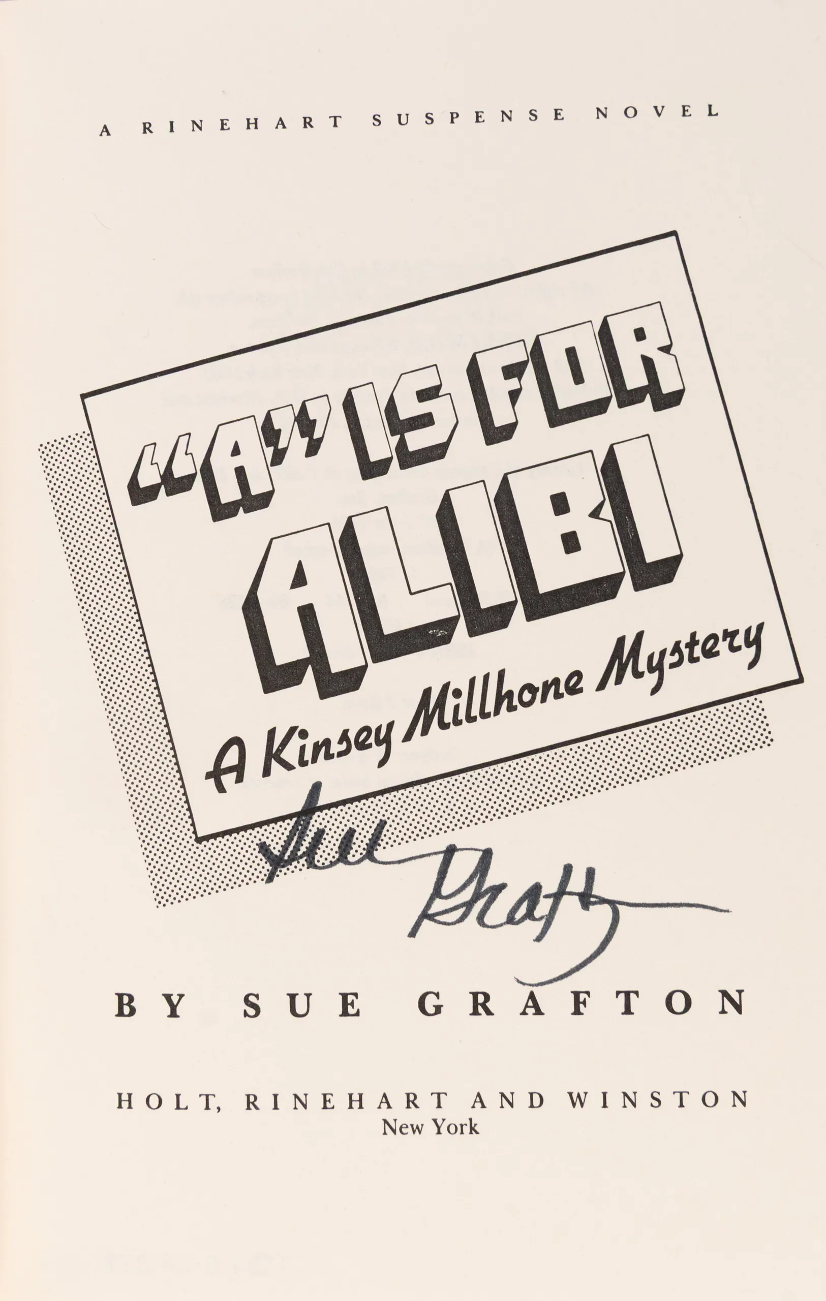 A Complete set of the Alphabet Series in First Edition: “A” is For Alibi, 