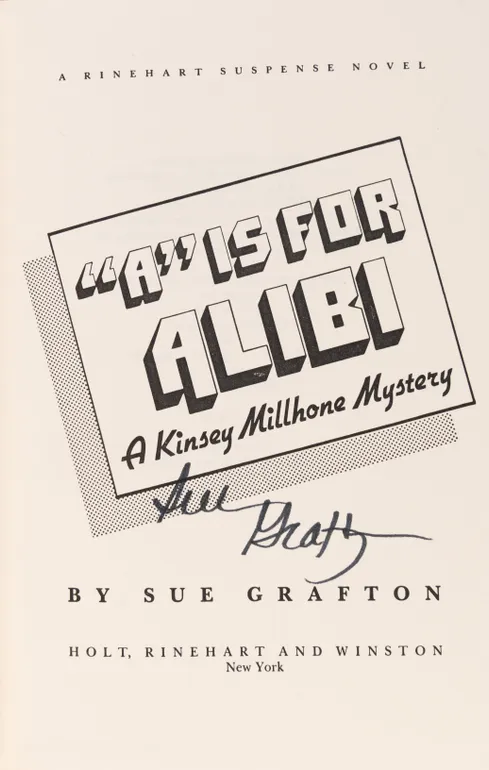 A Complete set of the Alphabet Series in First Edition: “A” is For Alibi, 