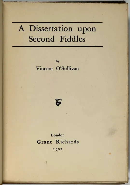 A Dissertation upon Second Fiddles.