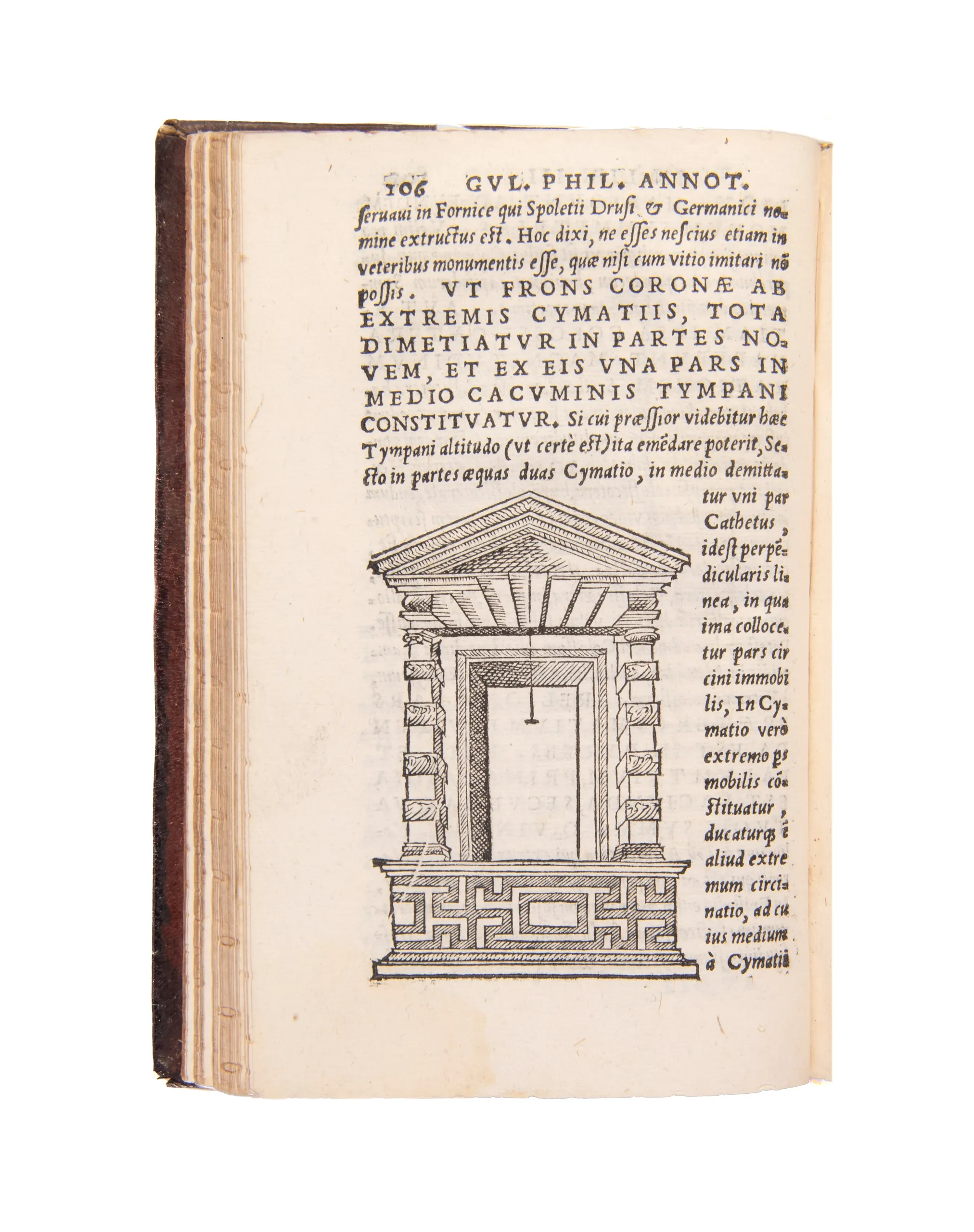 In decem libros M. Vitruvii Pollionis de architectura annotationes… Cum indicibus Graeco et Latino locupletissimis.   
 
(Rome, [printed by Antonio Blado for] Apud Io. Andream Dossena, 1544).