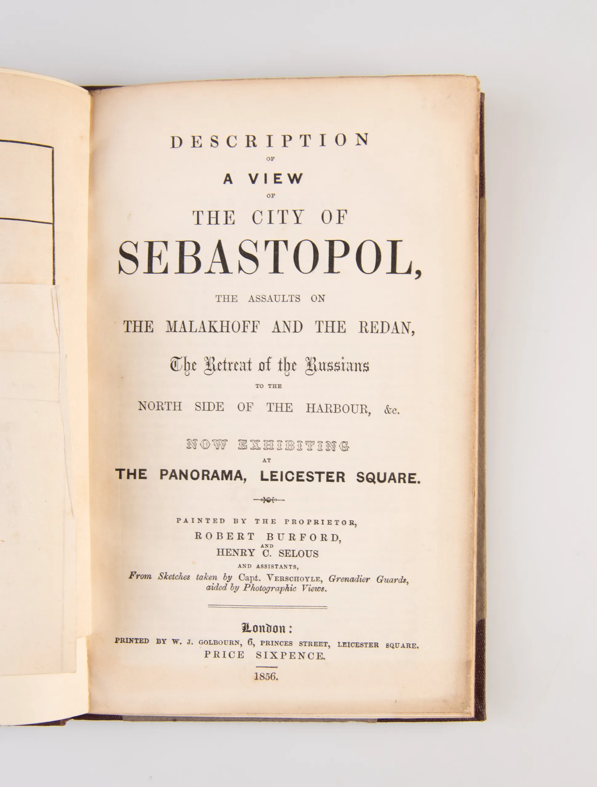 Description of a view of the city of Sebastopol, the assaults of the Malakhoff and the Redan, the retreat of the Russians to the north side of the harbour ...