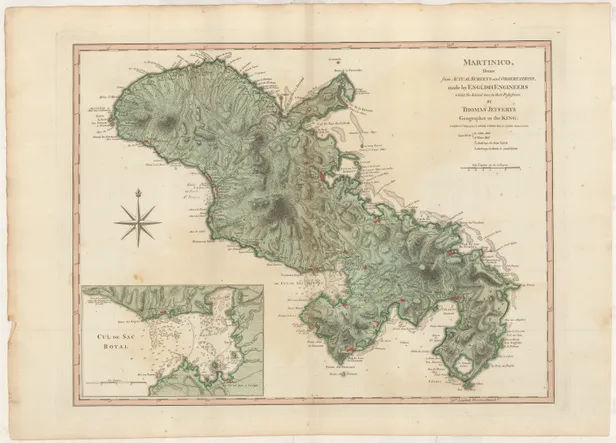 Martinico from Actual Surveys and Observations made by English Engineers whilst the Island was in their Possession, ...
