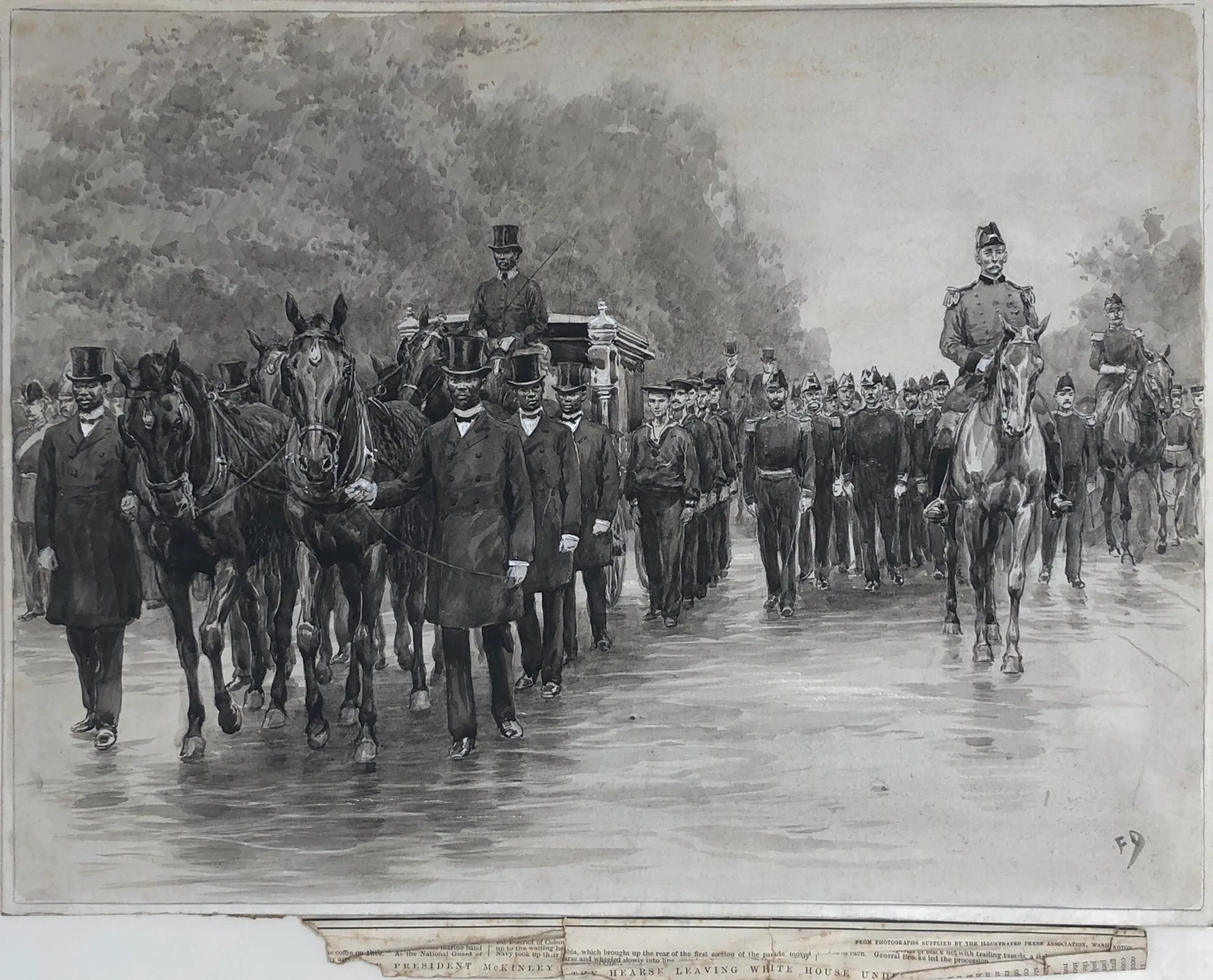 [Funeral of President McKinley] The Hearse leaving the White House under Military Escort.