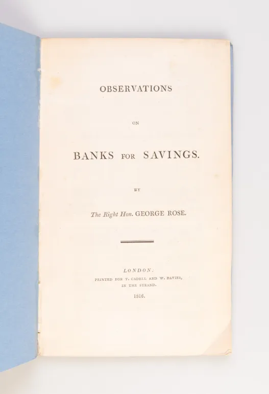 Observations on banks for savings.