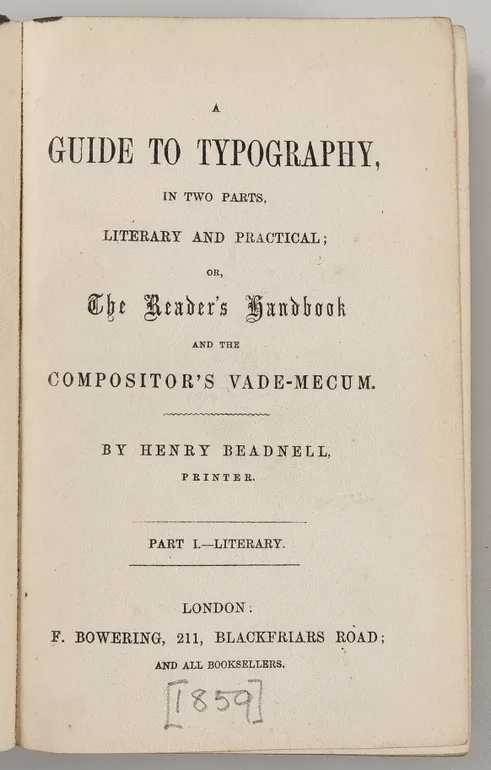 A Guide to Typography, in two parts.