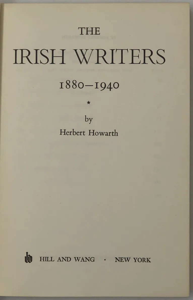 The Irish Writers. Literature and Nationalism 1880-1940.