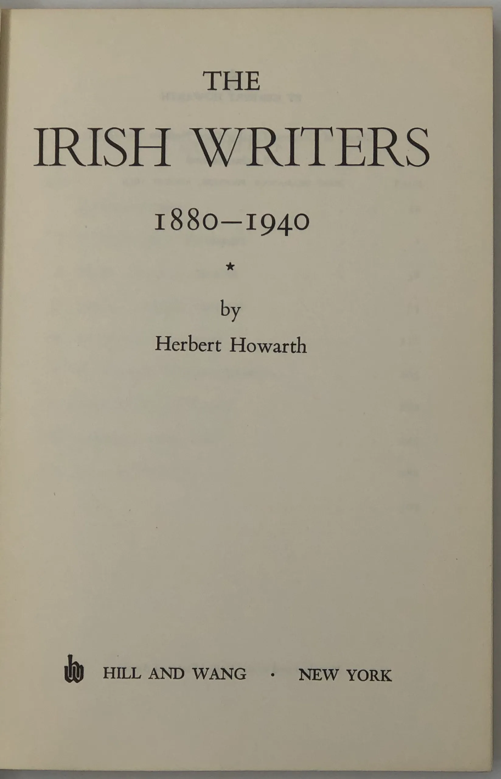 The Irish Writers. Literature and Nationalism 1880-1940.