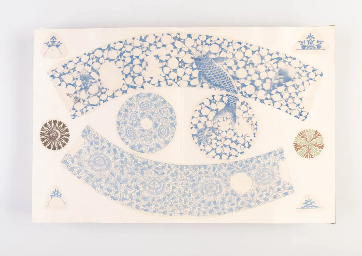 [A collection of three albums of inban ceramic transfer papers]