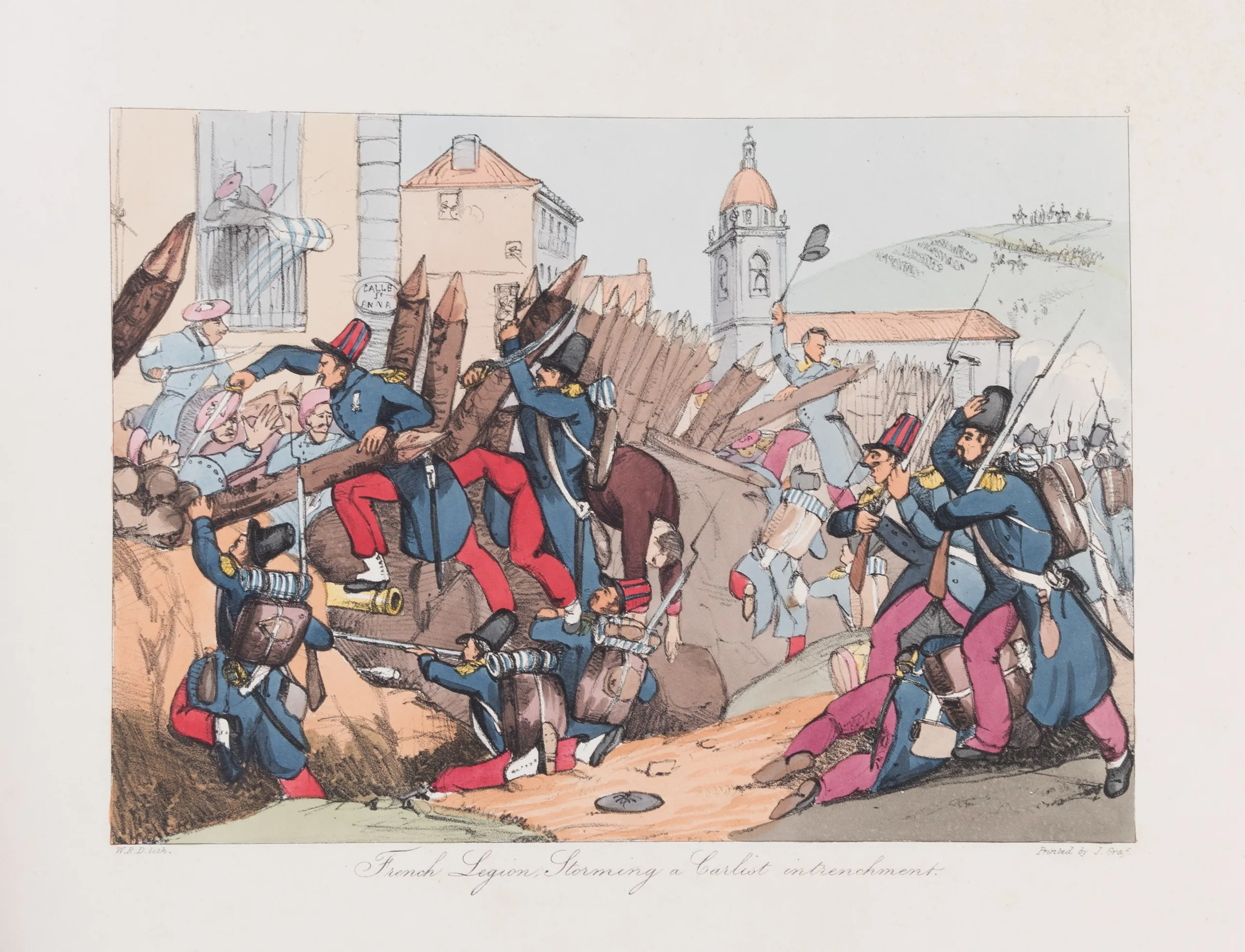 Civil War in Spain. Characteristic Sketches of The Different Troops Regular and Irregular, Native and Foreign, Composing the Armies of Don Carlos and Queen Isabella, also Various Scenes of Military Operations and Costumes of The Spanish Peasantry. I & II