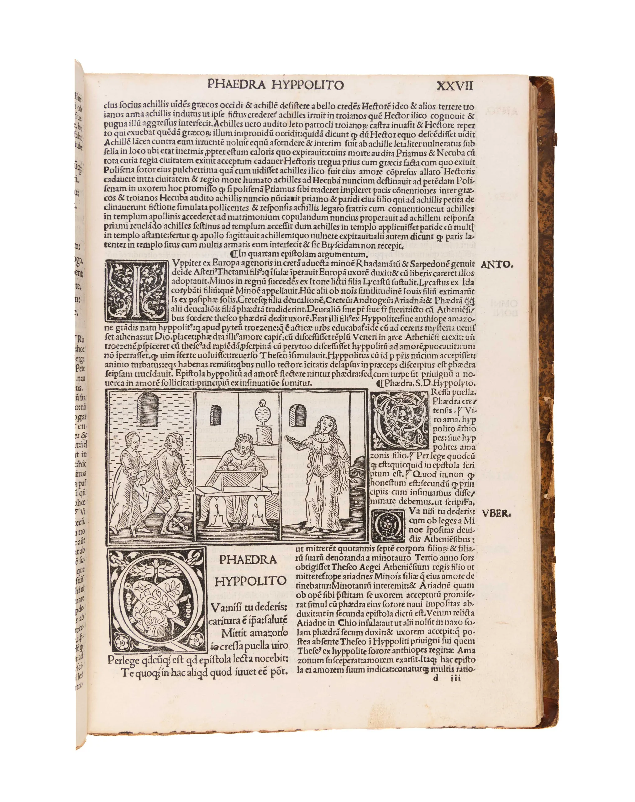 Epistole Heroides Ovidii diligenti castigatone exculte aptissimis figuris ornate. Commentantibus Antonio Volsco Ubertino Crescentinate et Omnibono Viris Eruditissimis.