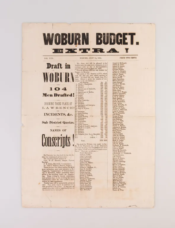 Extra! Draft in Woburn ...