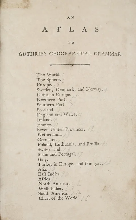 An Atlas to Guthrie's Geographical Grammar. ...