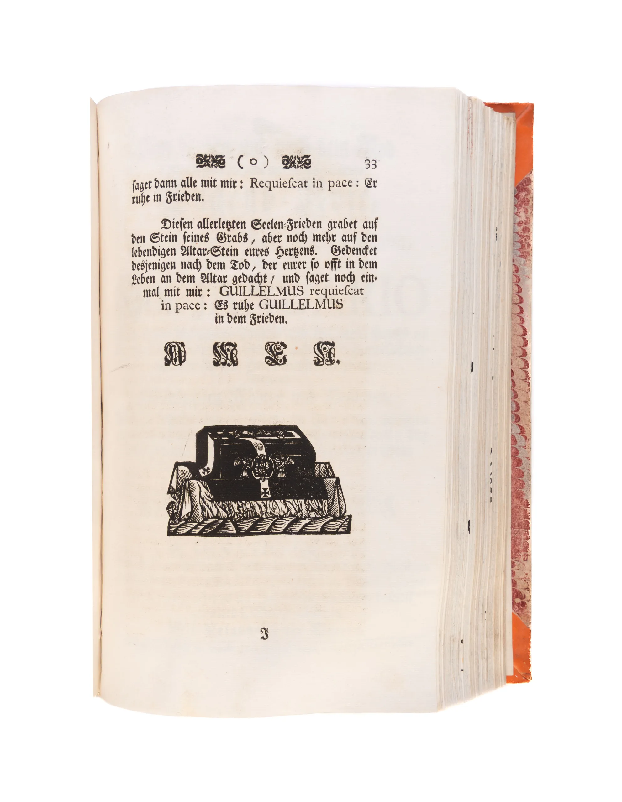 A fine Sammelband of 47 funeral orations, mostly of high ranking members of the clergy in Southern Germany, Emperors and local secular rulers.   
Würzburg etc., from 1694.