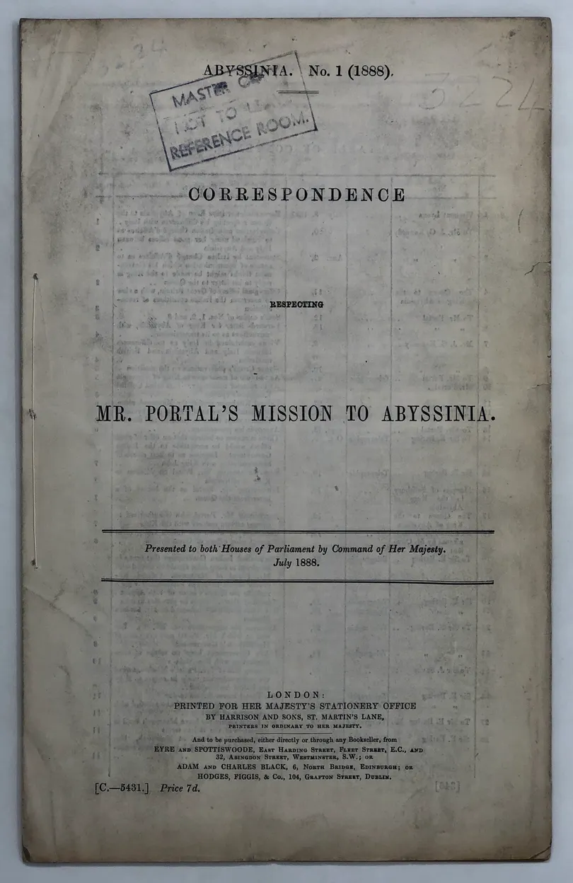 Correspondence respecting Mr. Portal's Mission to Abyssinia.