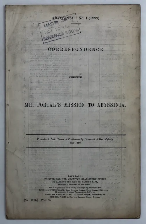 Correspondence respecting Mr. Portal's Mission to Abyssinia.