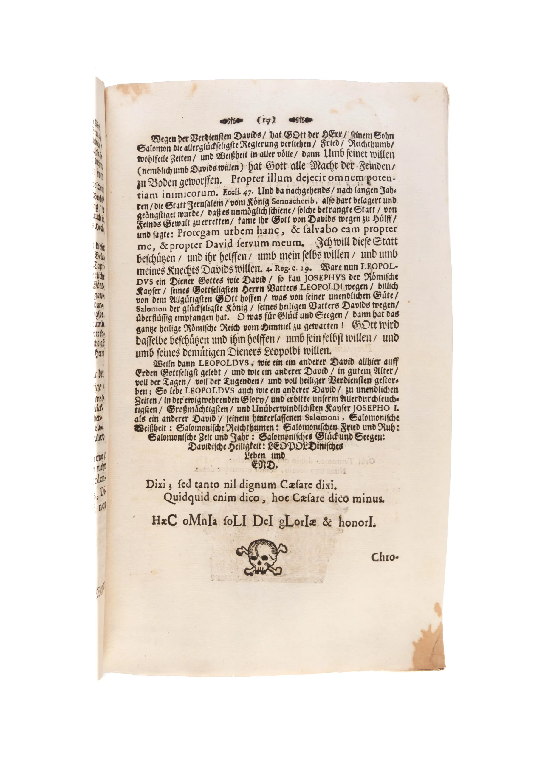 A fine Sammelband of 47 funeral orations, mostly of high ranking members of the clergy in Southern Germany, Emperors and local secular rulers.   
Würzburg etc., from 1694.