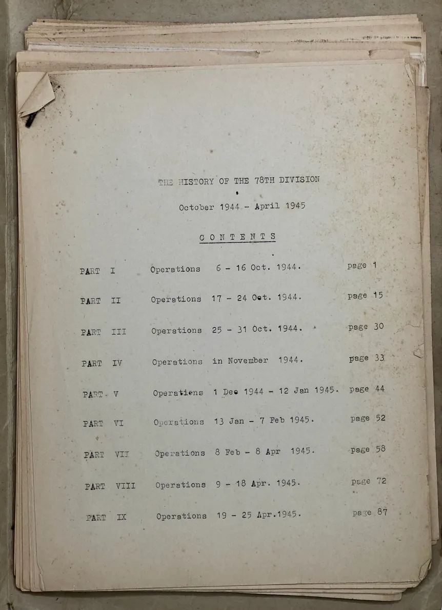 The History of the 78th Division, October 1944 - April 1945.