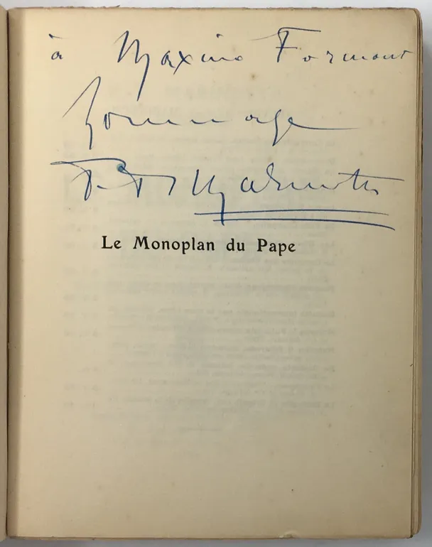 Le Monoplan du Pape: Roman politique en vers libres.