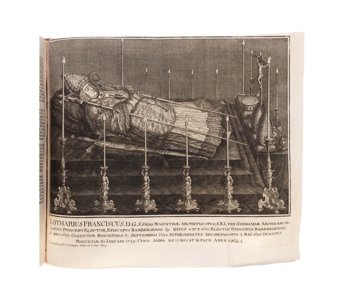 A fine Sammelband of 47 funeral orations, mostly of high ranking members of the clergy in Southern Germany, Emperors and local secular rulers.   
Würzburg etc., from 1694.