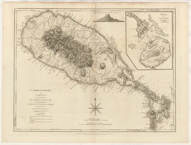 St. Christophers, or St. Kitts, Surveyed by Anthony Ravell Esqr. Survey General of the Islands of St. Christophers, Nevis and Montserrat...