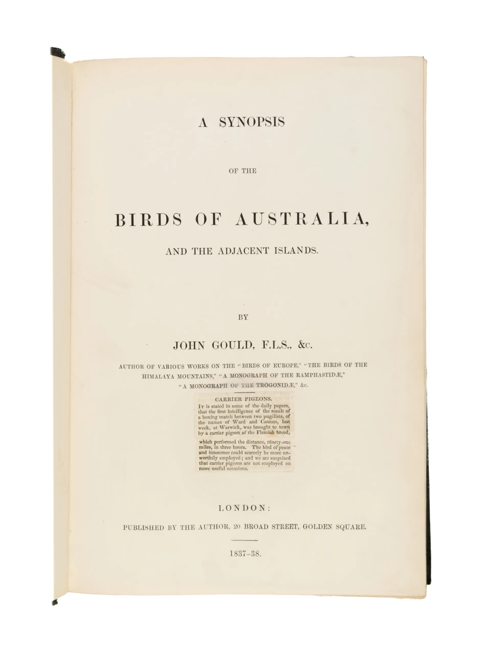 A Synopsis of the Birds of Australia.