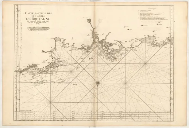 3. Carte Particuliere des Costes de Bretagne qui comprend Morliax Saint Paul de Leon les Sept Isles et l'Isle de Bas.