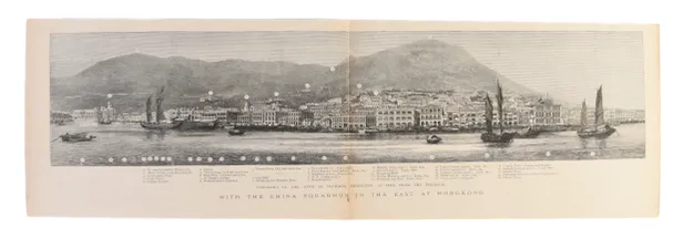 With the China Squadron in the East - Panorama of the town of Victoria, Hong Kong, as seen from the Harbour.