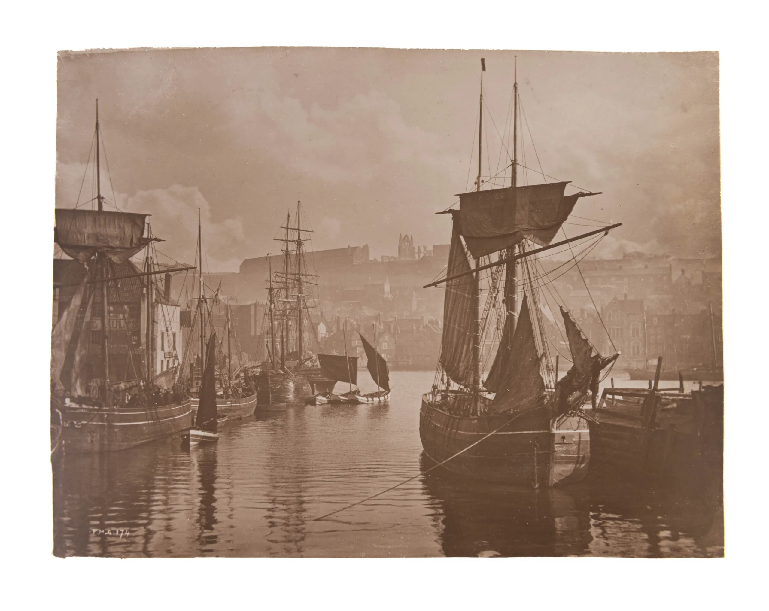 Dock End, Whitby [with] St. Hilda's Abbey, Whitby.