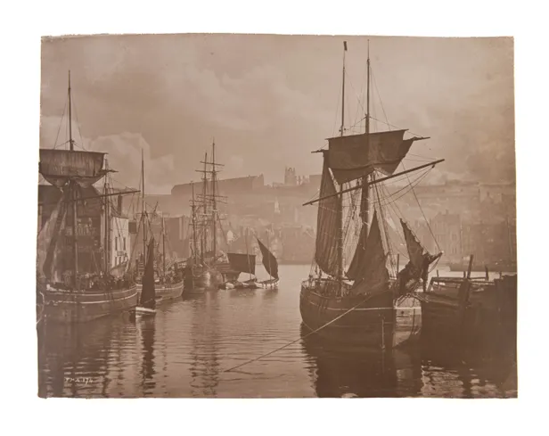 Dock End, Whitby [with] St. Hilda's Abbey, Whitby.