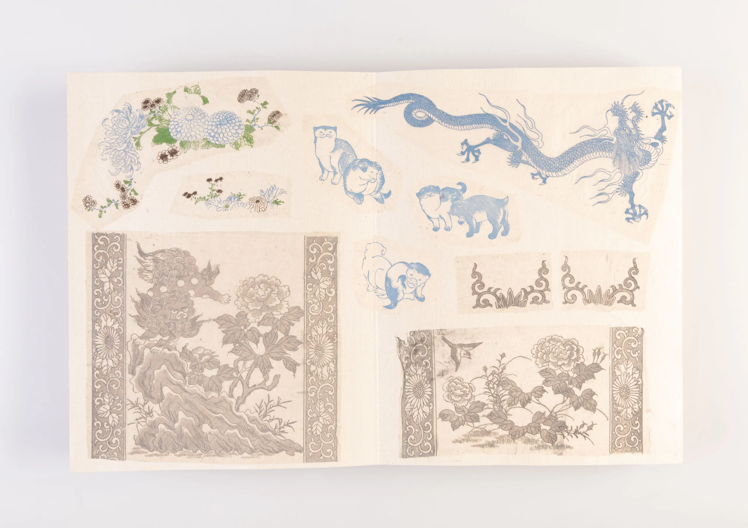[A collection of three albums of inban ceramic transfer papers]