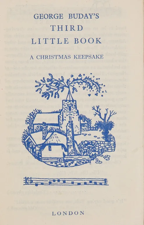 George Buday’s Third Little Book, a Christmas Keepsake.