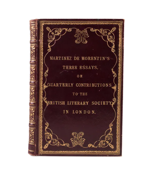 A sketch of the comparative beauties of the French and Spanish languages... Preceded by introductory remarks by Alfred Elwes, Esq.37, [3(blank)]p., family coat of arms on title-page, London: Trübner & Co., 1859.
Bound with:
IBID. A sketch of the comparati