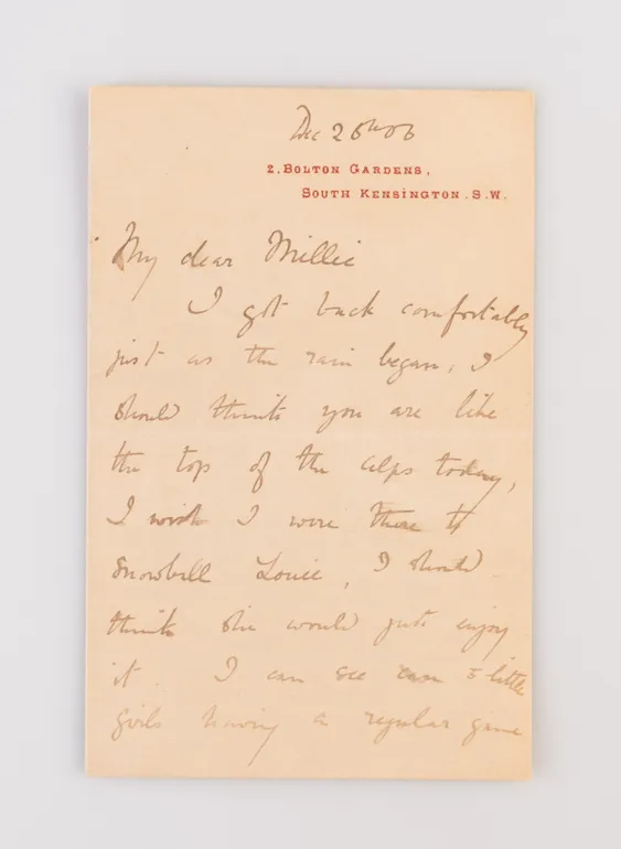 Autograph Letter Signed (“Beatrix Potter”) to “My dear Millie” [Millie Warne],
