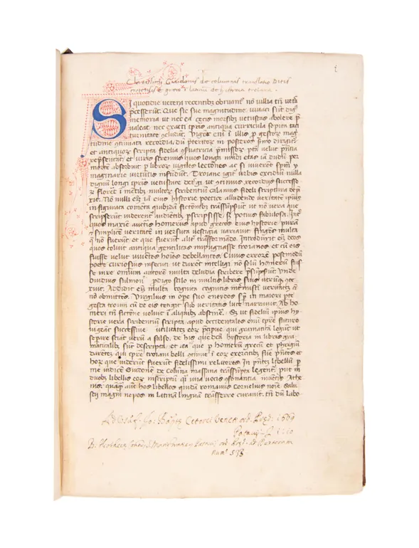 Historia destructionis Troiae / Historia Trojana, in Latin, decorated manuscript on paper  
[Italy (probably the Veneto, perhaps Padua); late 14th or early 15th century]