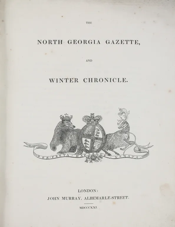 The North Georgia Gazette, and Winter Chronicle.