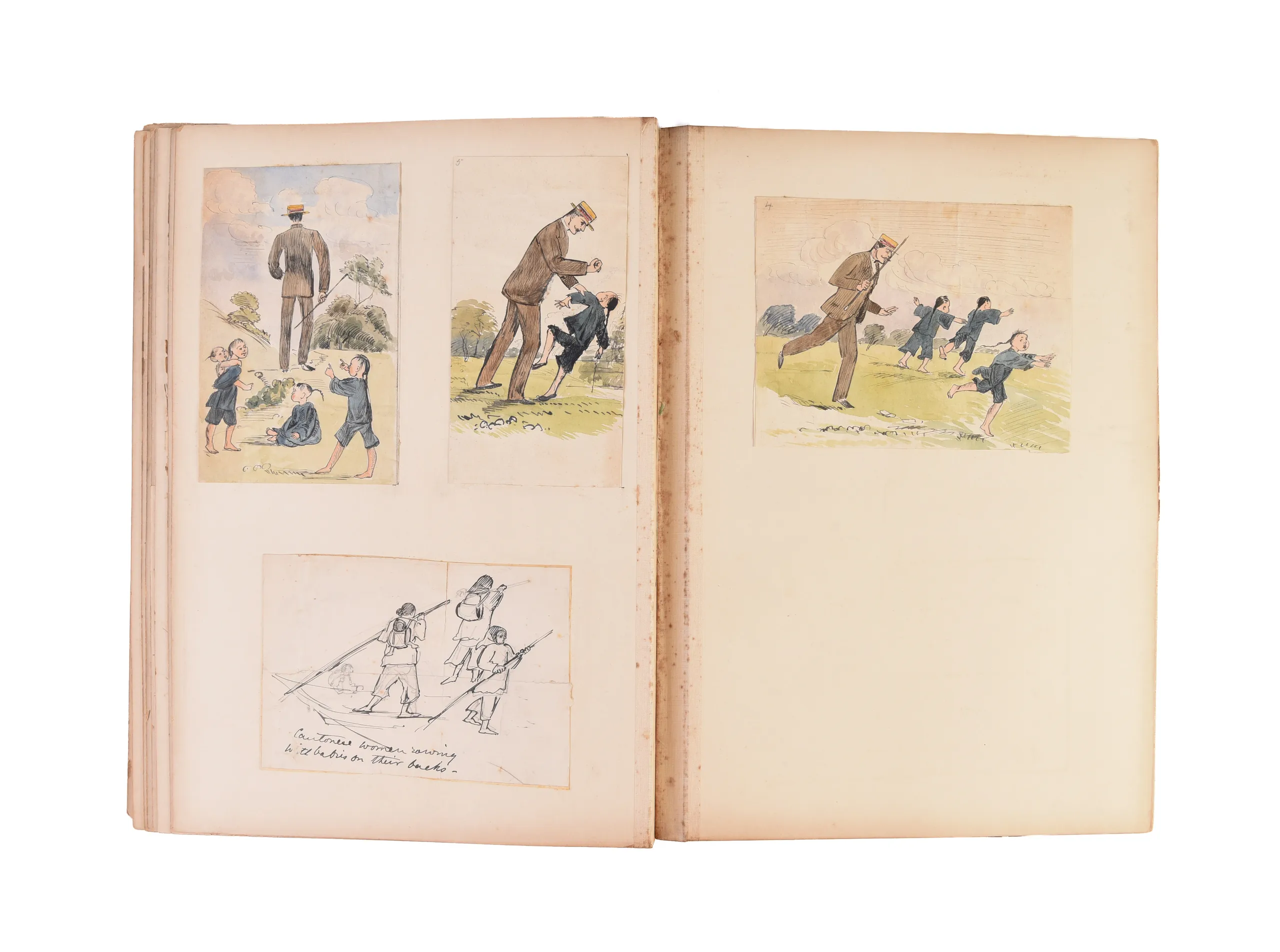 Four large albums of watercolours, photographs and ephemera.